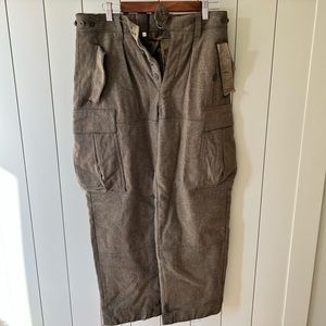 Vintage Mollenkamp & Goecke Mens Cargo Wool Green Military Pants size 33x29